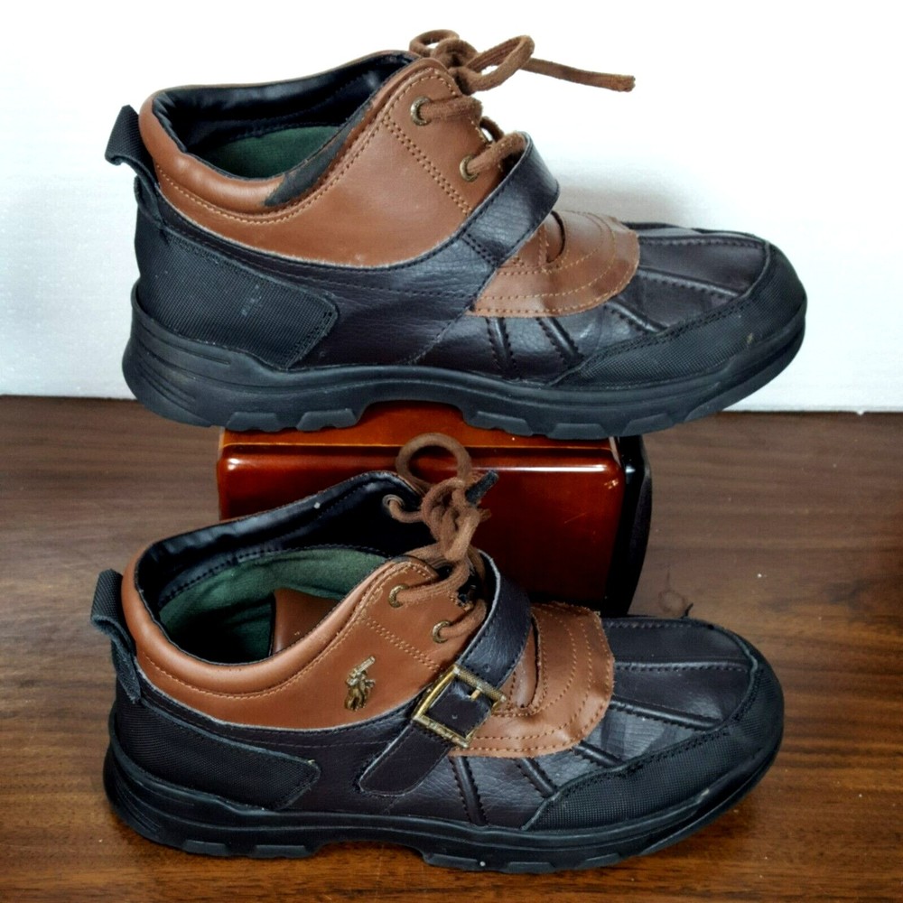 Polo Ralph Lauren Dover Brown Leather Ankle Duck Boots Mens Size 7 *READ*